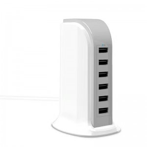 Bộ chuyển đổi AC sáu cổng USB KPS-8405LC (với cáp AC có thể tháo rời)